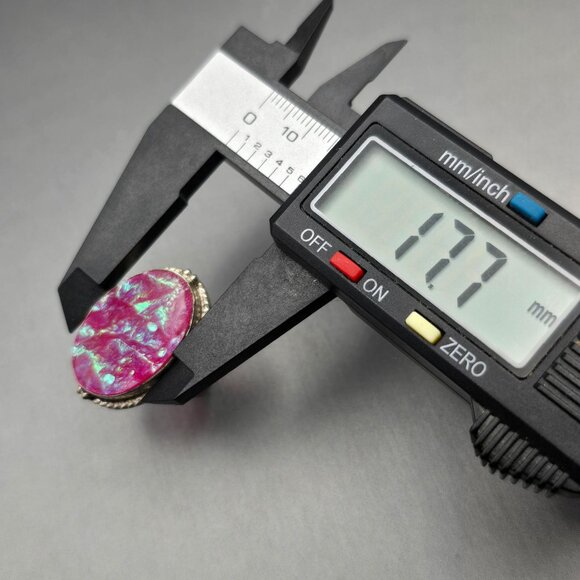 925 Sterling Silver Plt Triplet Opal Ring Size 9.5 Bezel Setting Statement - Picture 11 of 13